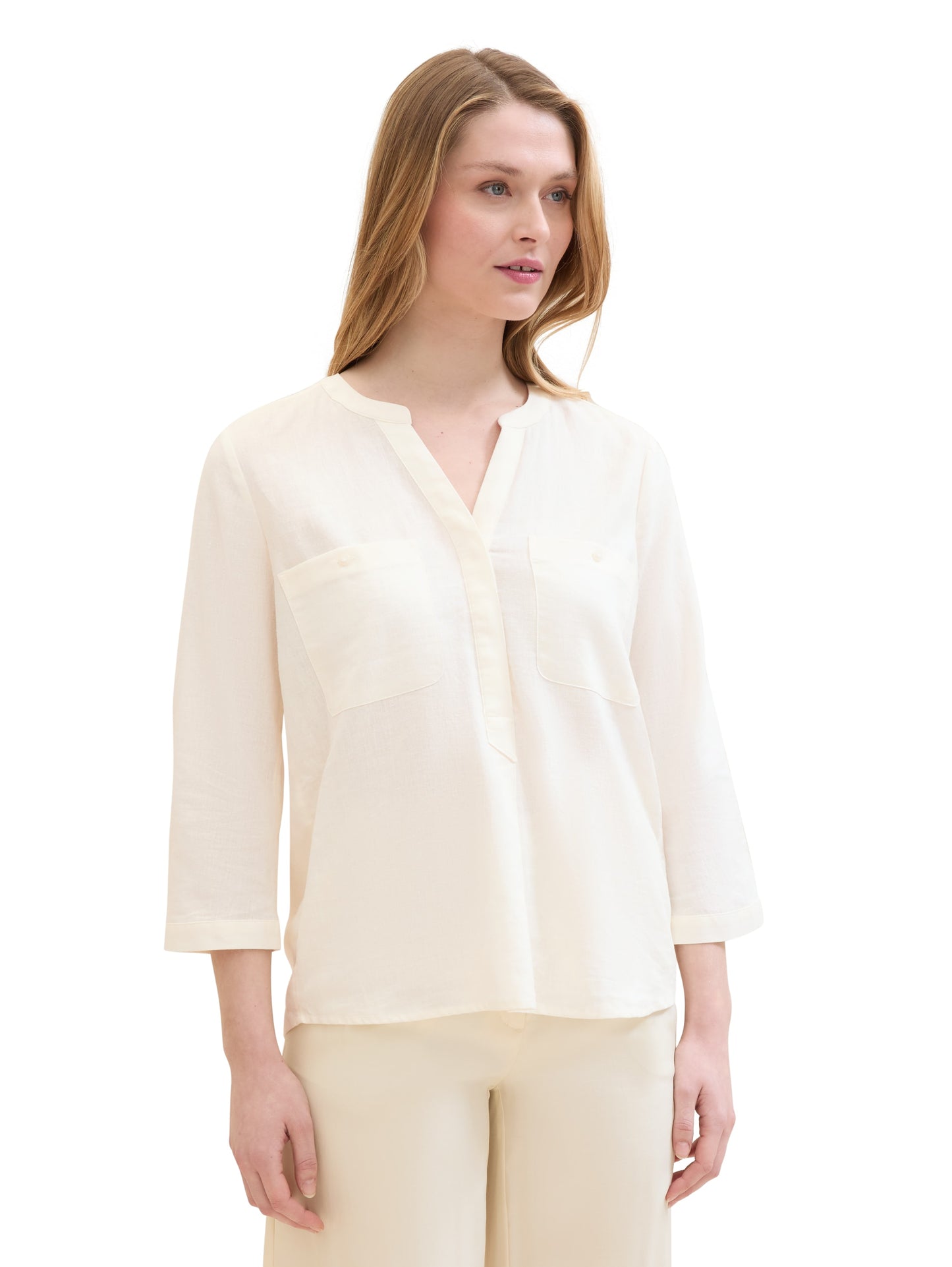 easy shape blouse with linen - 1041681