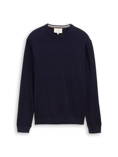 cotton cashmere crew neck knit - 1052229