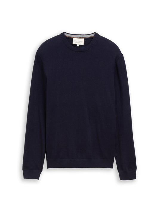 cotton cashmere crew neck knit - 1052229