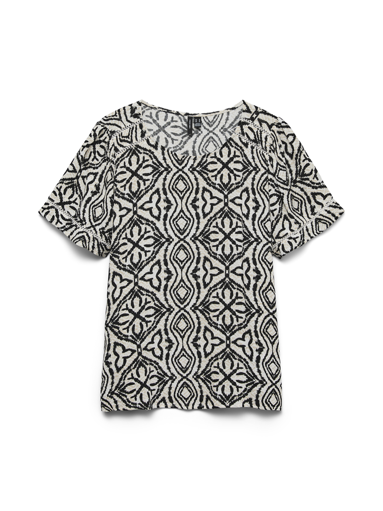 VMMENNY LACE SS TOP WVN GA - 10341542