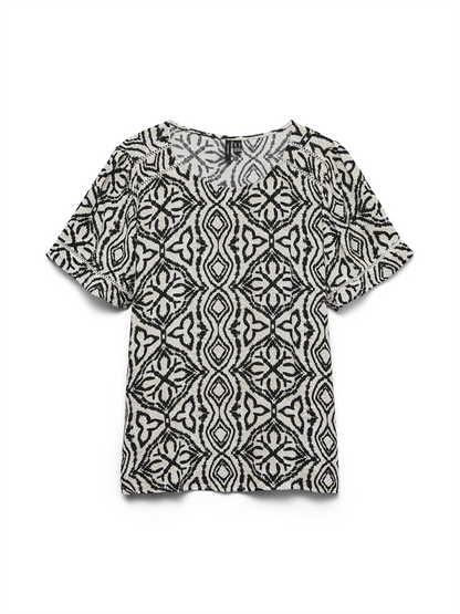 VMMENNY LACE SS TOP WVN GA - 10341542