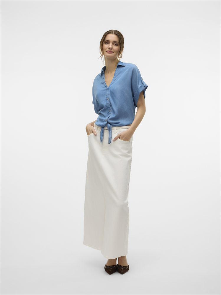 VMFLEUR SS BOW TENCEL SHIRT - 10326059