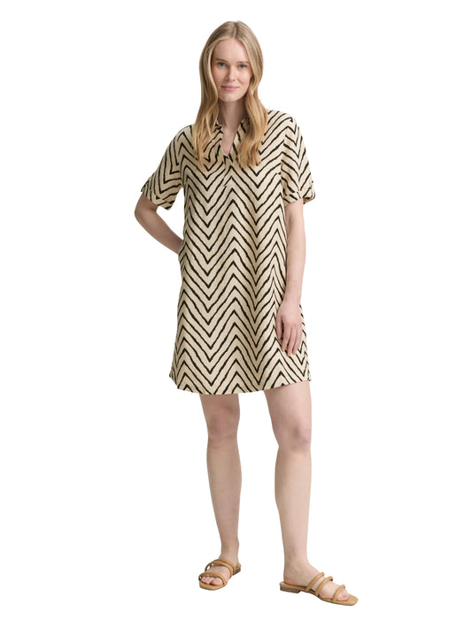 dress linen with polo collar - 1046481