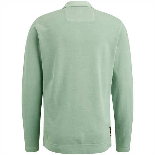 Long sleeve polo pique garment dye - PPS2308801