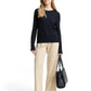 knit crew-neck with button det - 1049125