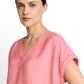 blouse solid v-neck - 1051077