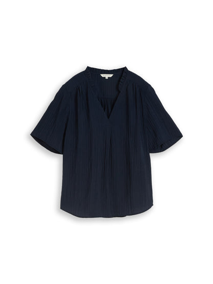 blouse crinkled with frill col - 1049809