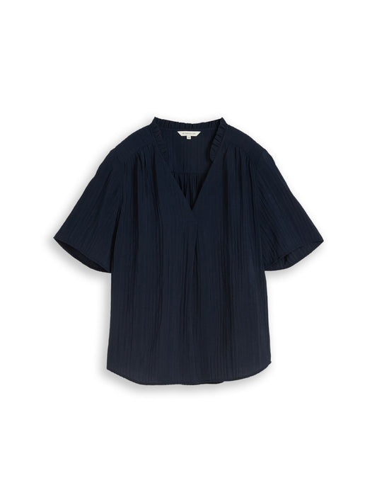 blouse crinkled with frill col - 1049809