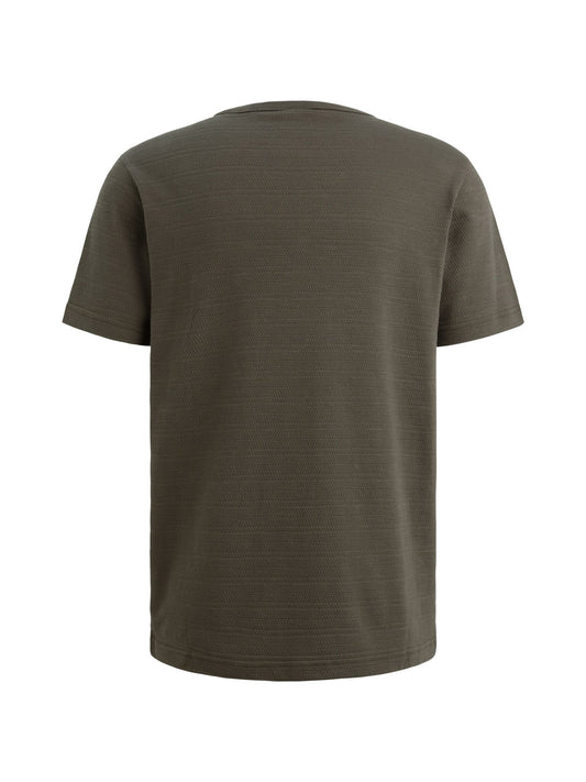 Short sleeve r-neck jacquard strip - PTSS2602563