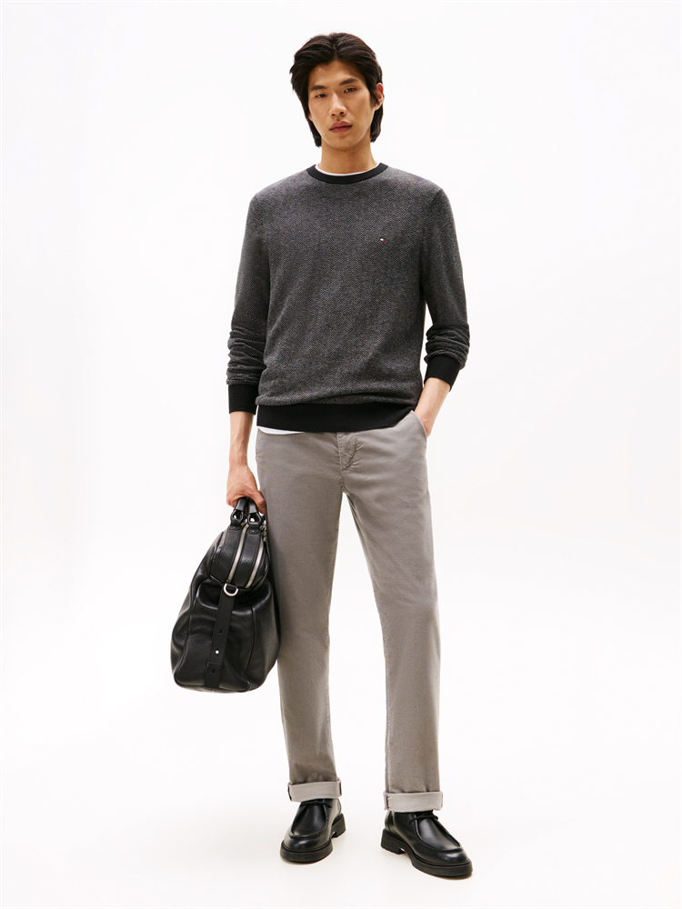 PIMA CTN CASH HERRINGBONE CREW - MW0MW41319