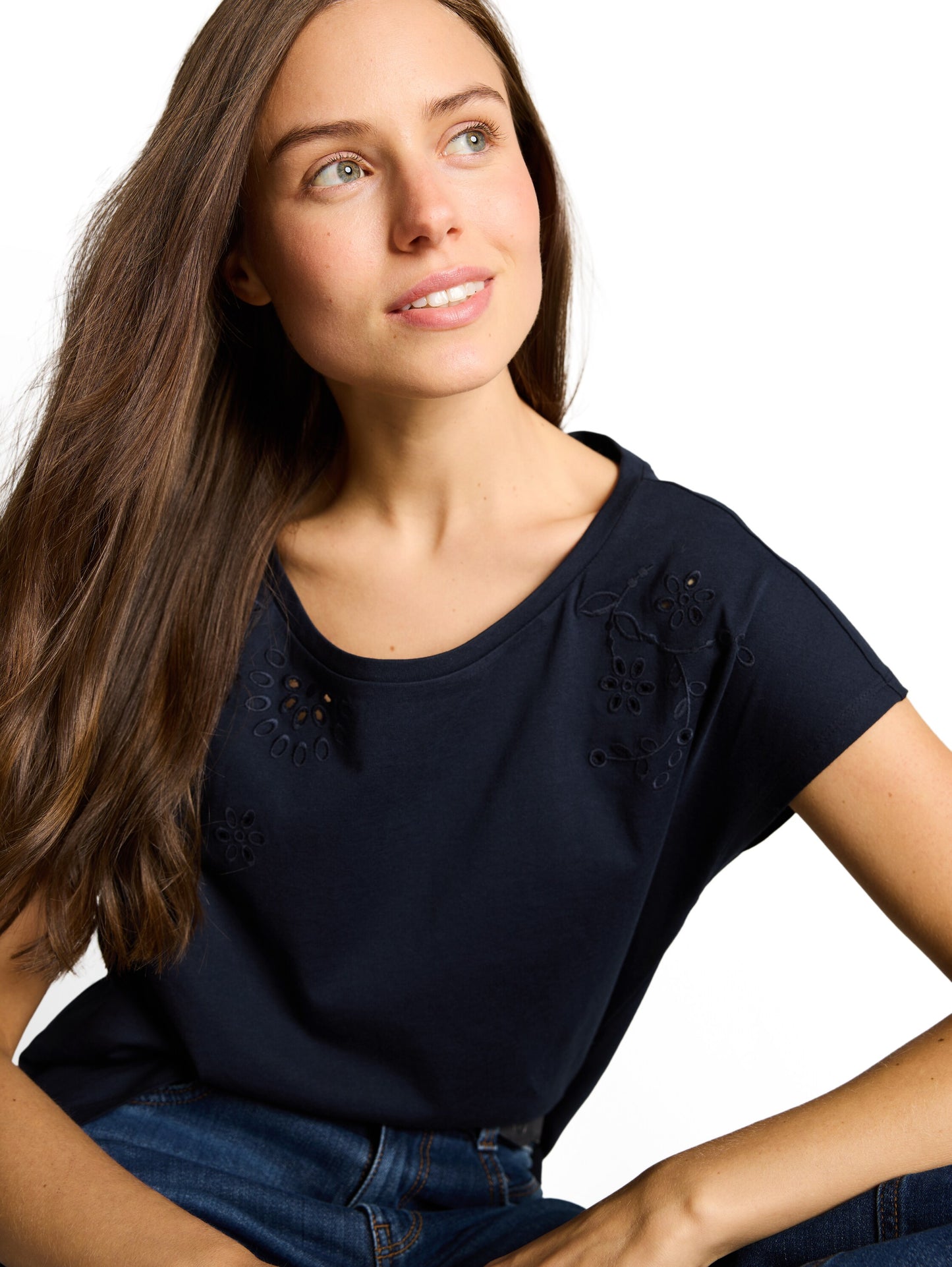 T-shirt crew neck ajour deplac - 1050469