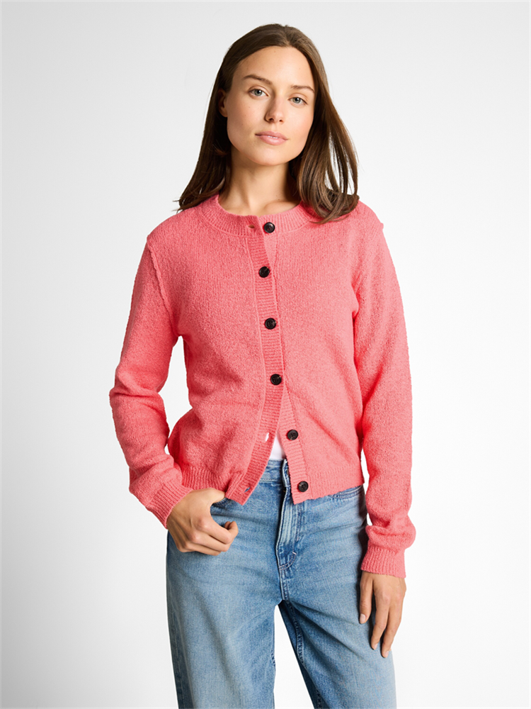 knit crispy cotton cardigan - 1050537