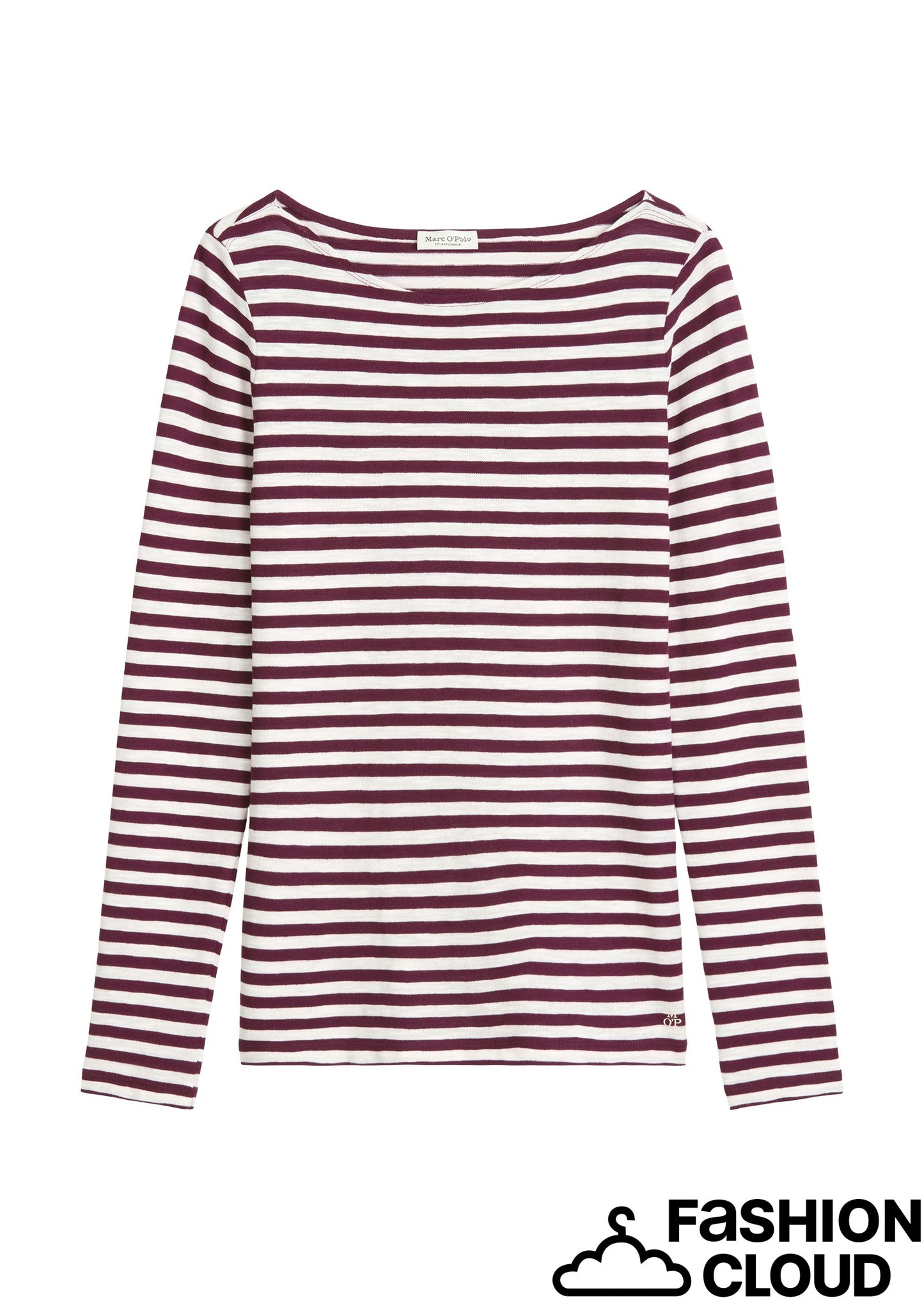 T-shirt, long sleeve, boat neck, st - 508219652597