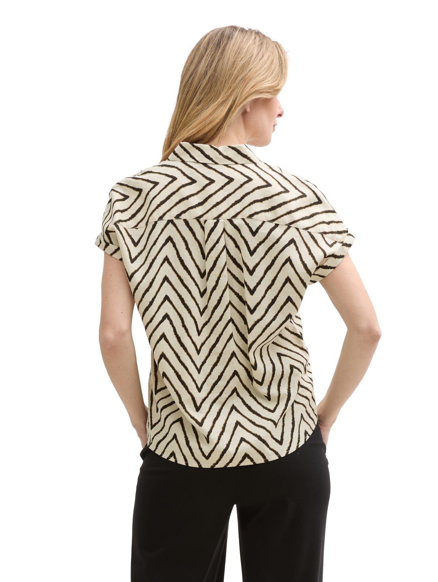 blouse shortsleeve with linen - 1046207