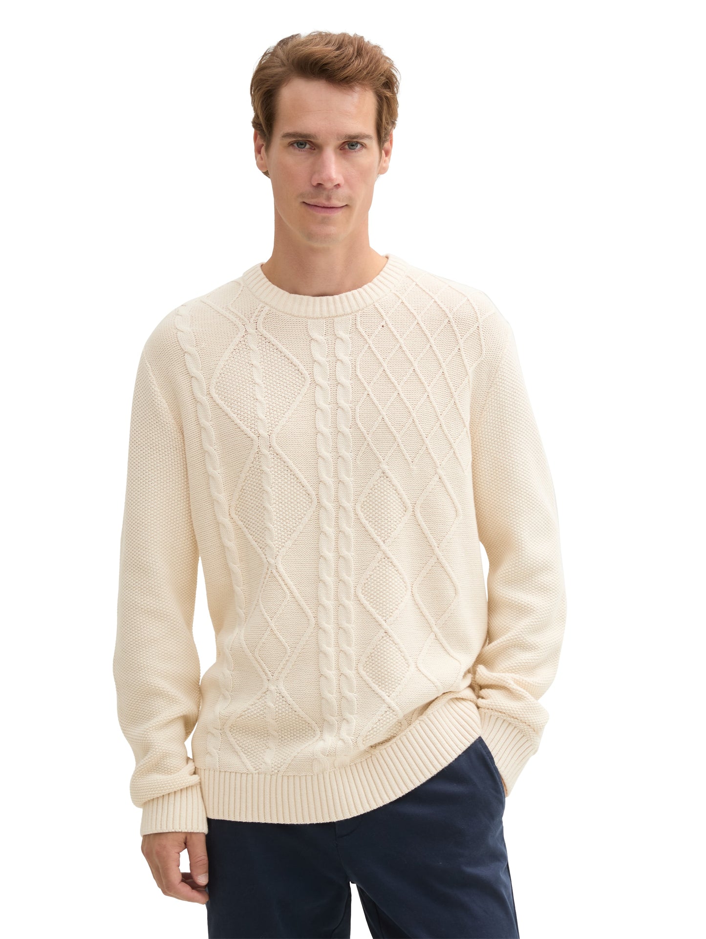 cable crewneck knit - 1043343