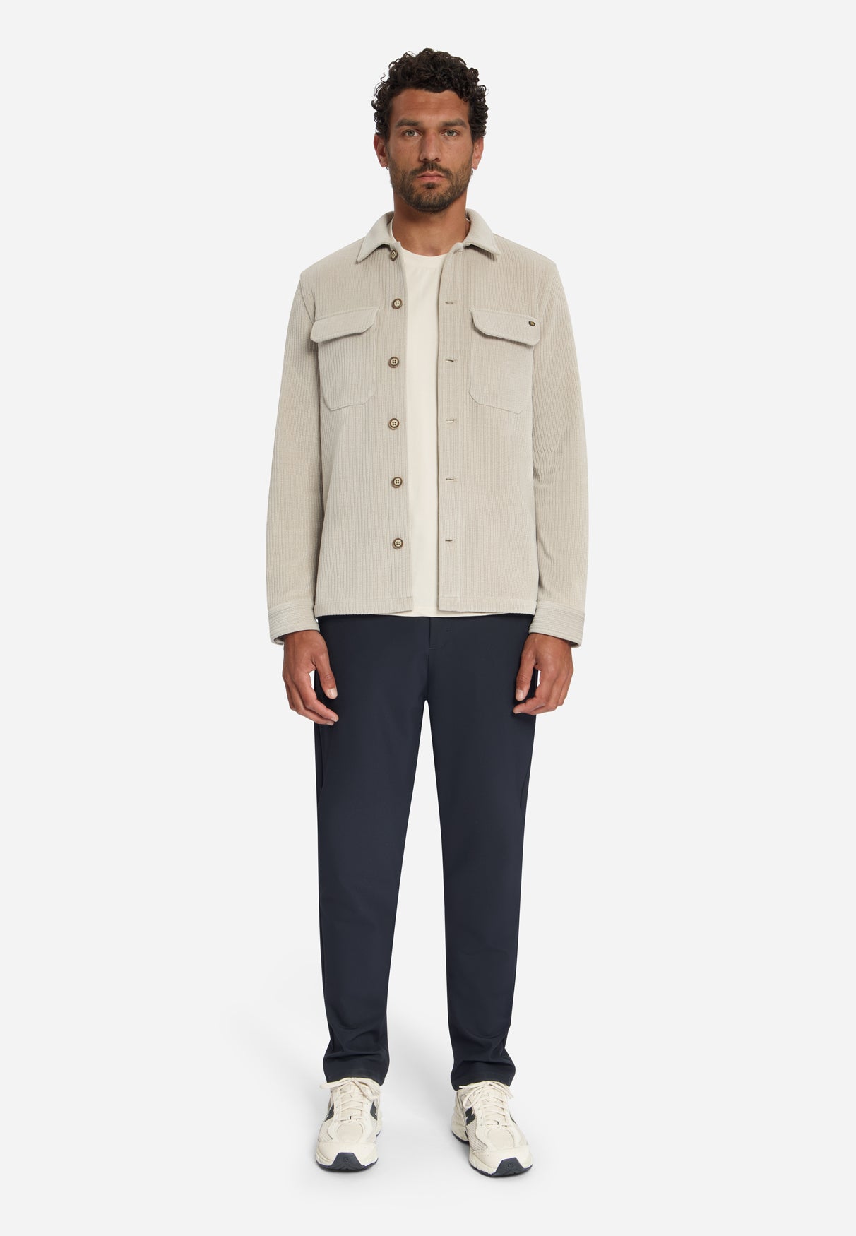 Overshirt Full Button Rib Sweat - 33510826SN