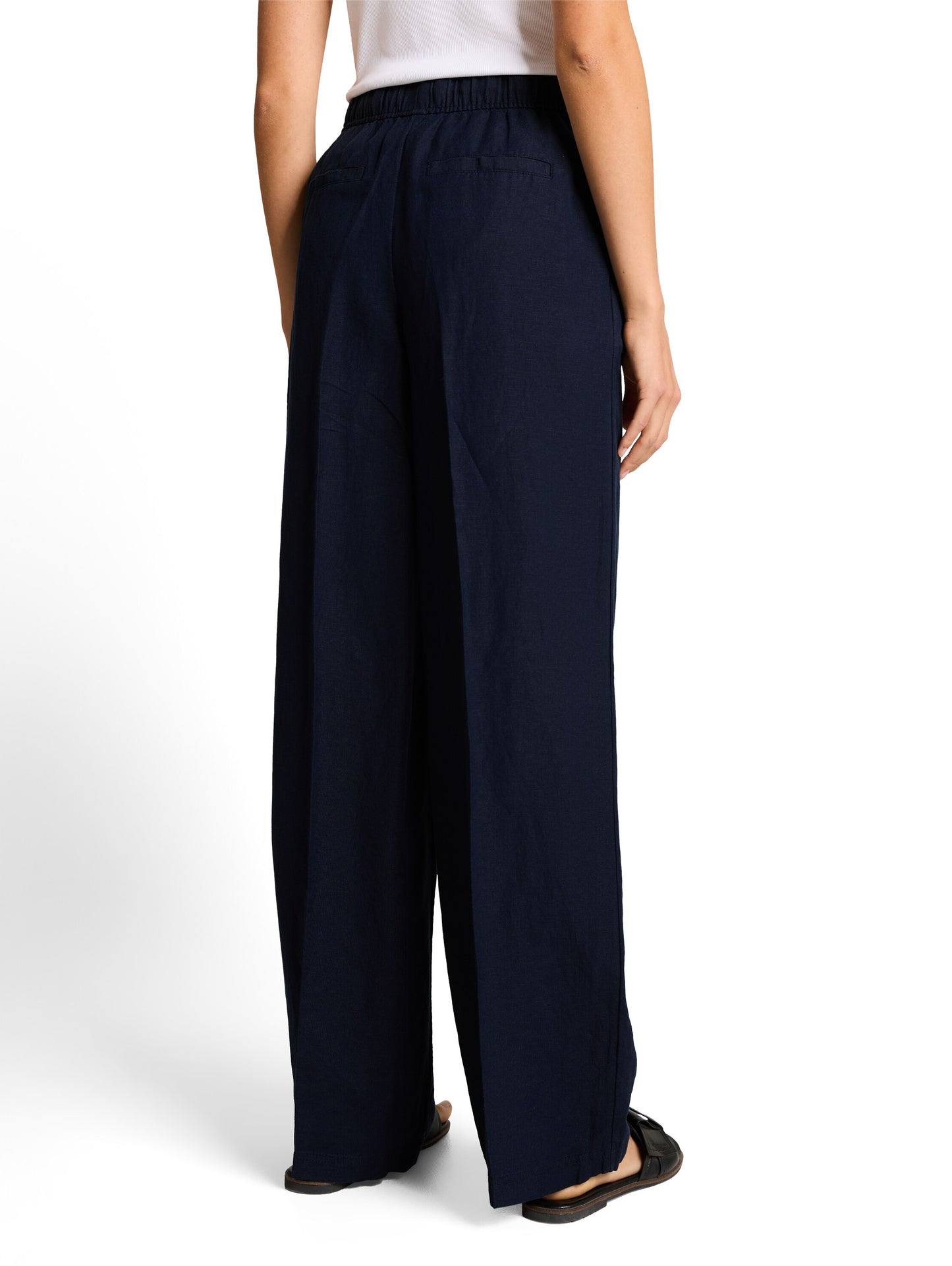 linen loose fit wide leg pants - 1050573