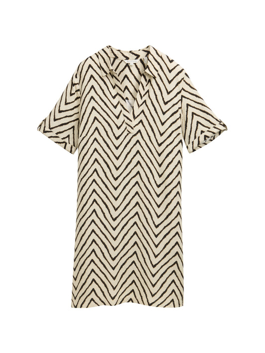 dress linen with polo collar - 1046481