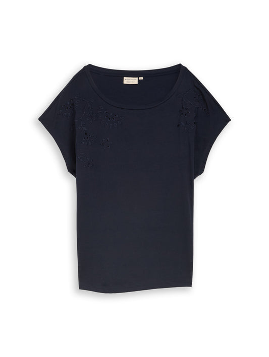 T-shirt crew neck ajour deplac - 1050469