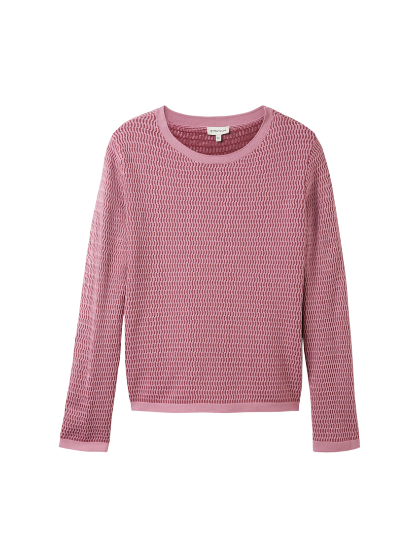 Knit cotton structure pullover - 1039316