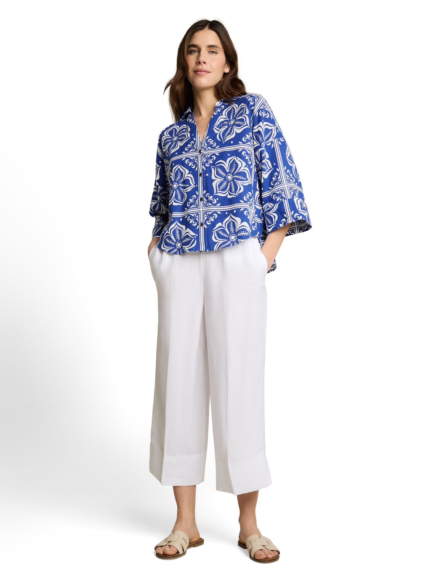 blouse loose fit with linen - 1049825