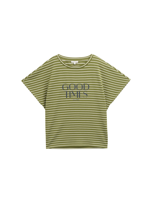 T-shirt striped with print - 1047751