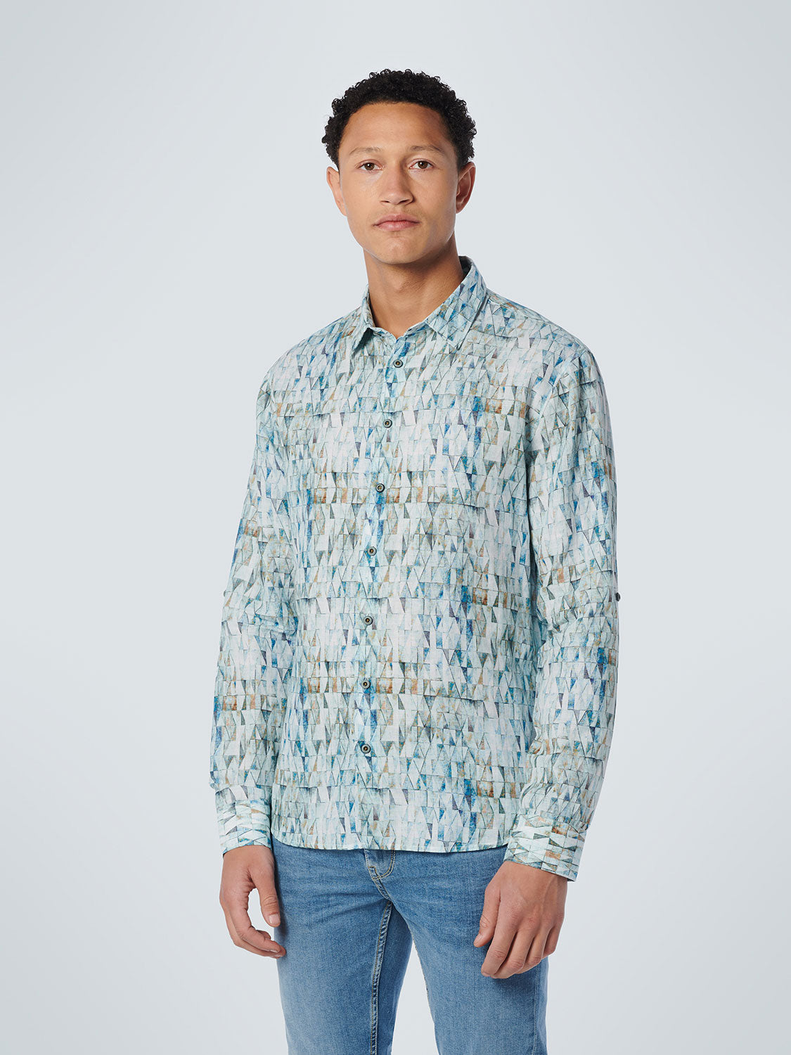Shirt Allover Printed With Linen - 19430236