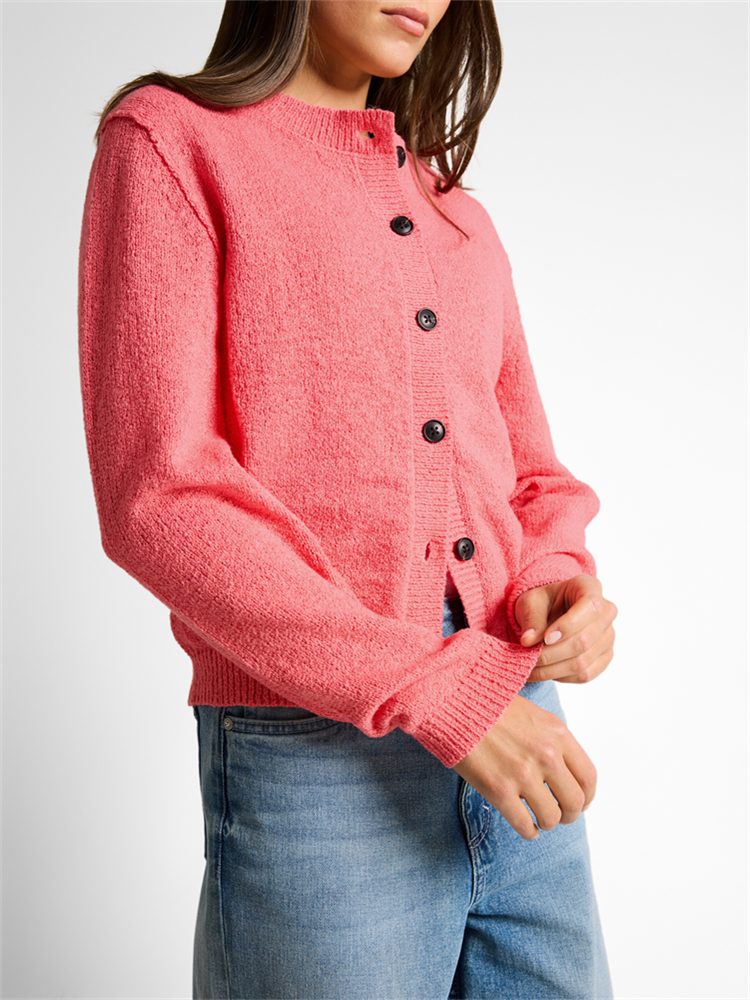 knit crispy cotton cardigan - 1050537