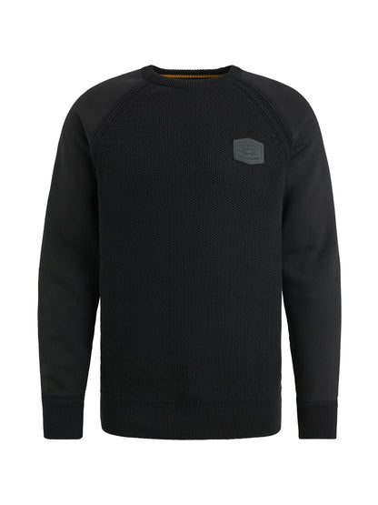 R-neck knit sweat combination - PKW2409323