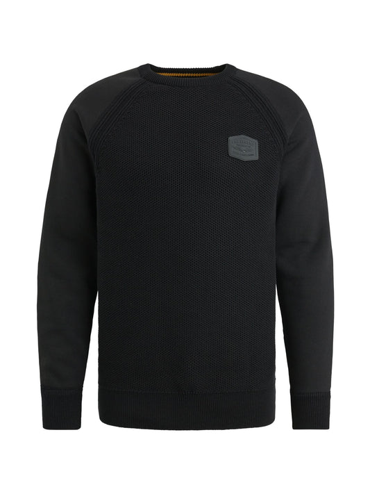 R-neck knit sweat combination - PKW2409323