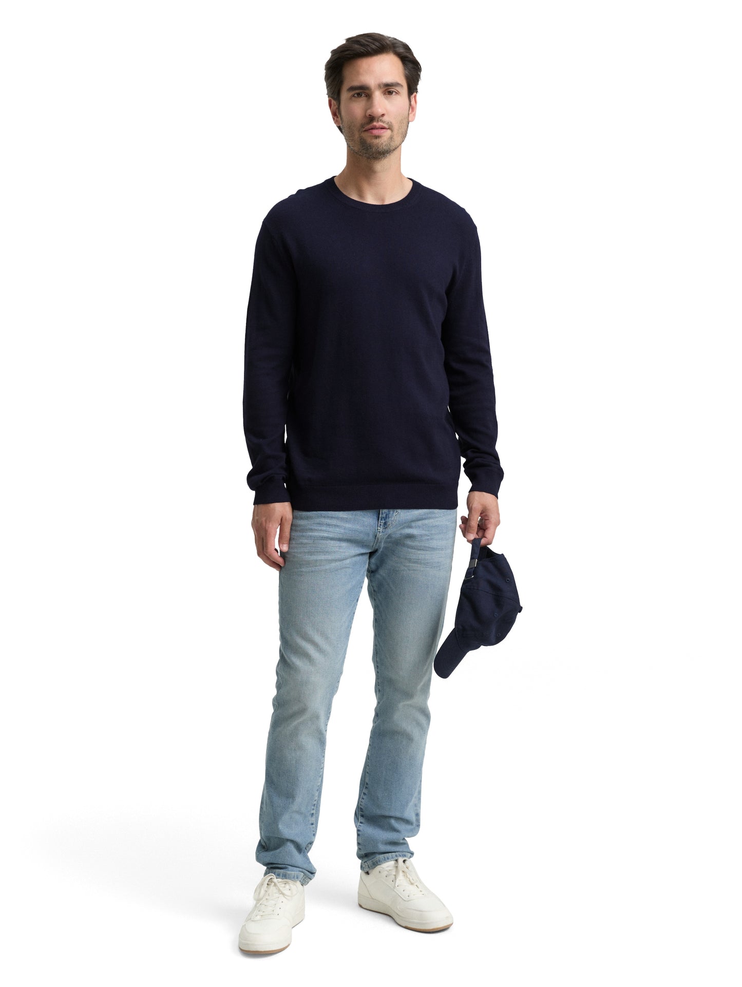 cotton cashmere crewneck knit - 1048015