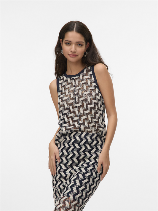 VMTIKKA SL CROCHET TOP JRS GA - 10327092