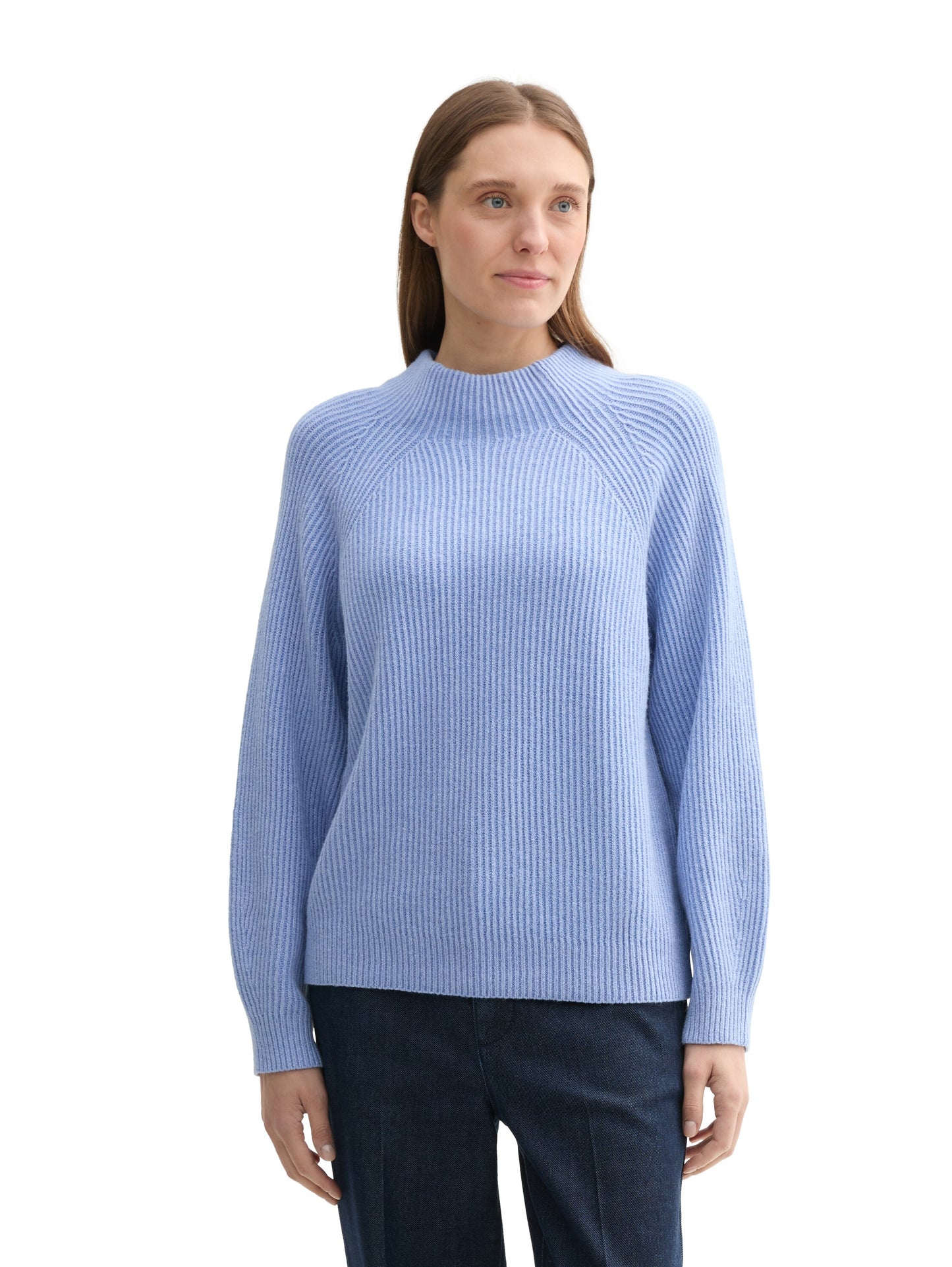 knit plated rib pullover - 1042957