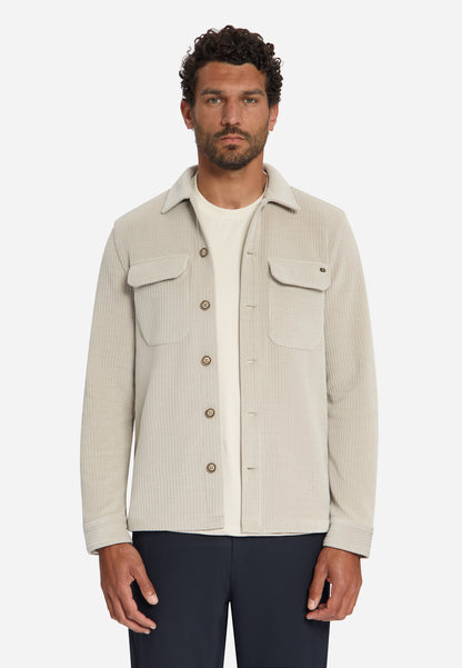 Overshirt Full Button Rib Sweat - 33510826SN