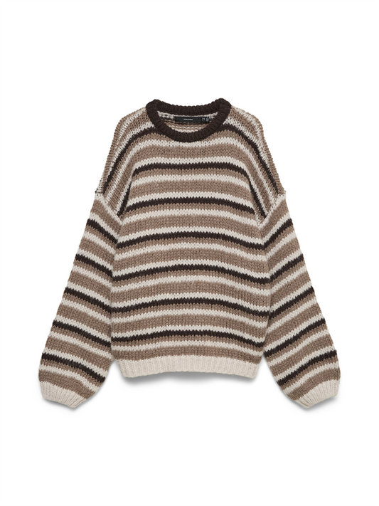 VMMAYBE STRIPE LS O-NECK PULLOVER N - 10345404