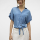 VMFLEUR SS BOW TENCEL SHIRT - 10326059