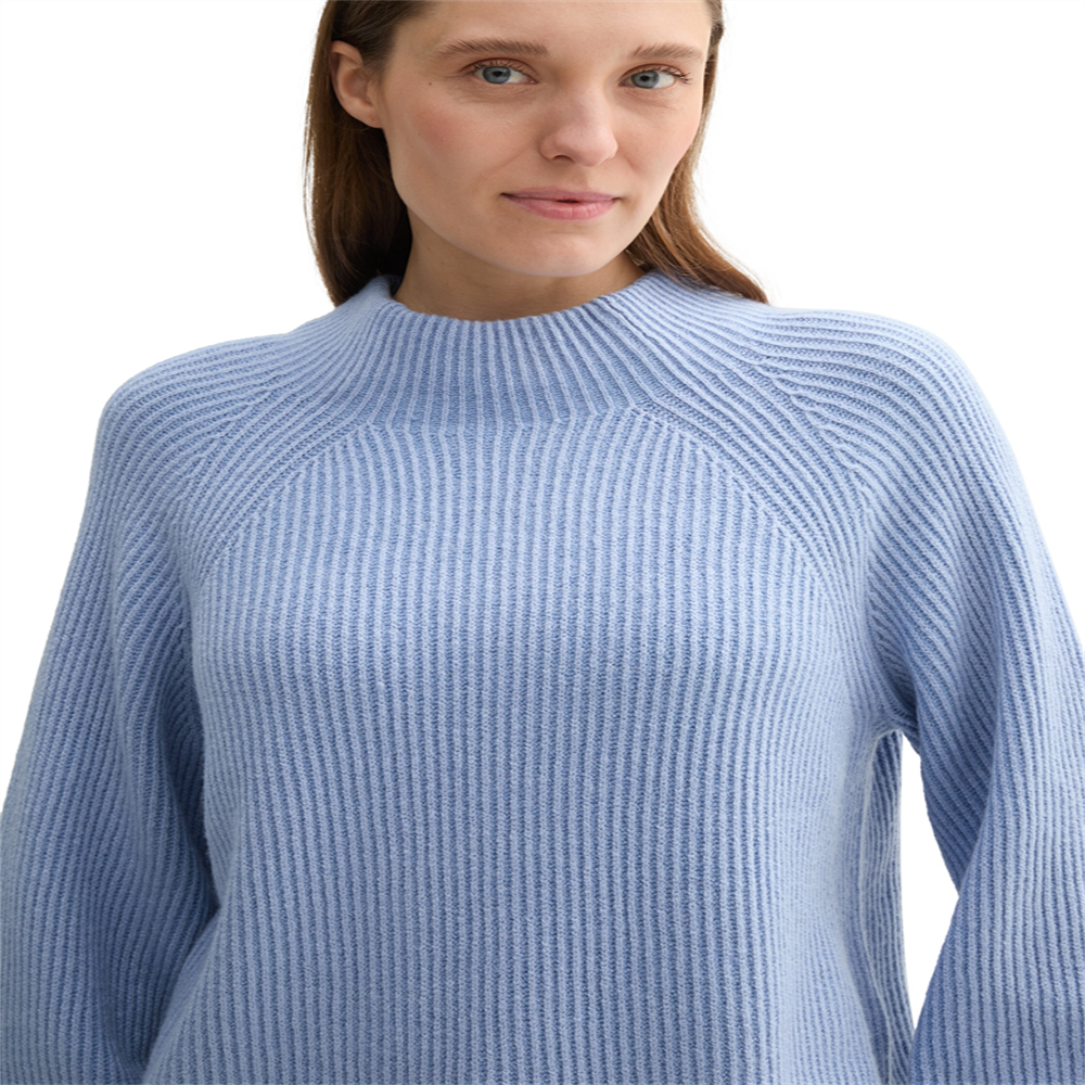 knit plated rib pullover - 1042957