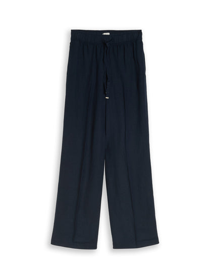 linen loose fit wide leg pants - 1050573