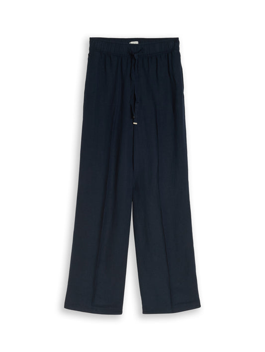 linen loose fit wide leg pants - 1050573