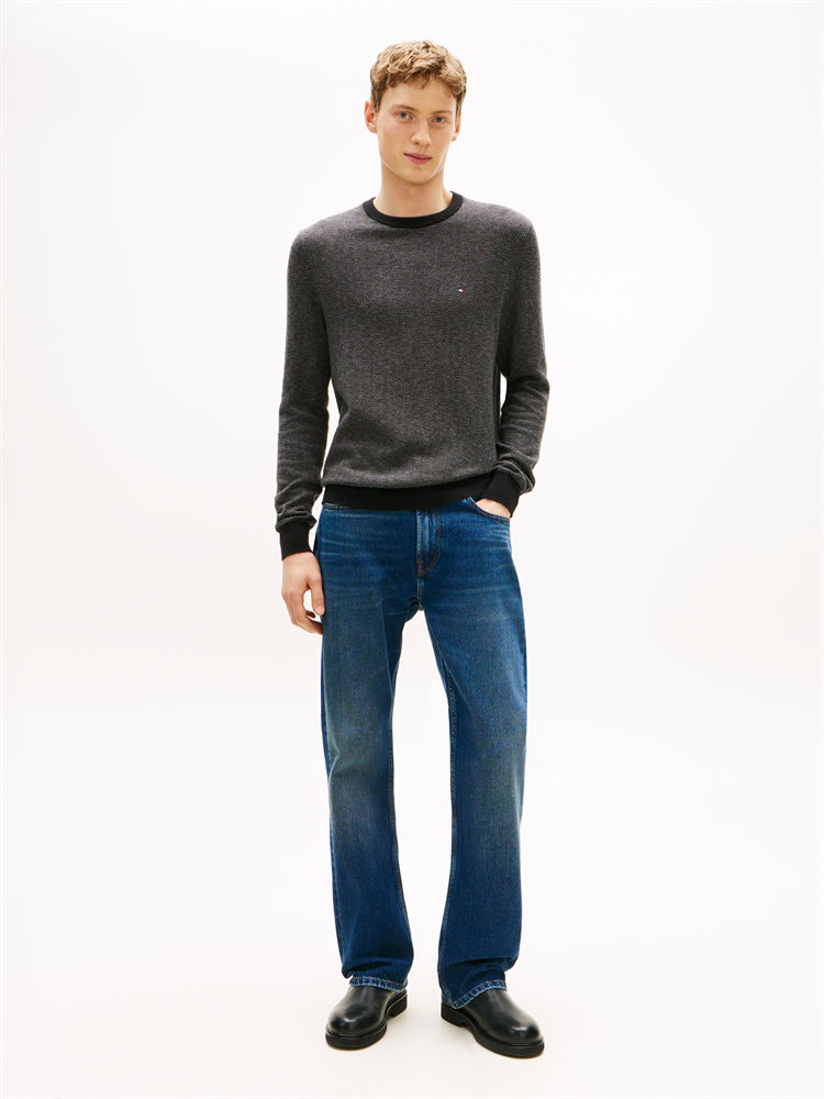 PIMA CTN CASH HERRINGBONE CREW - MW0MW41319