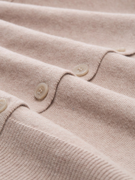 knit cardigan with saddle shou - 1047700