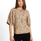 knit hairy printed batwing swe - 1052778
