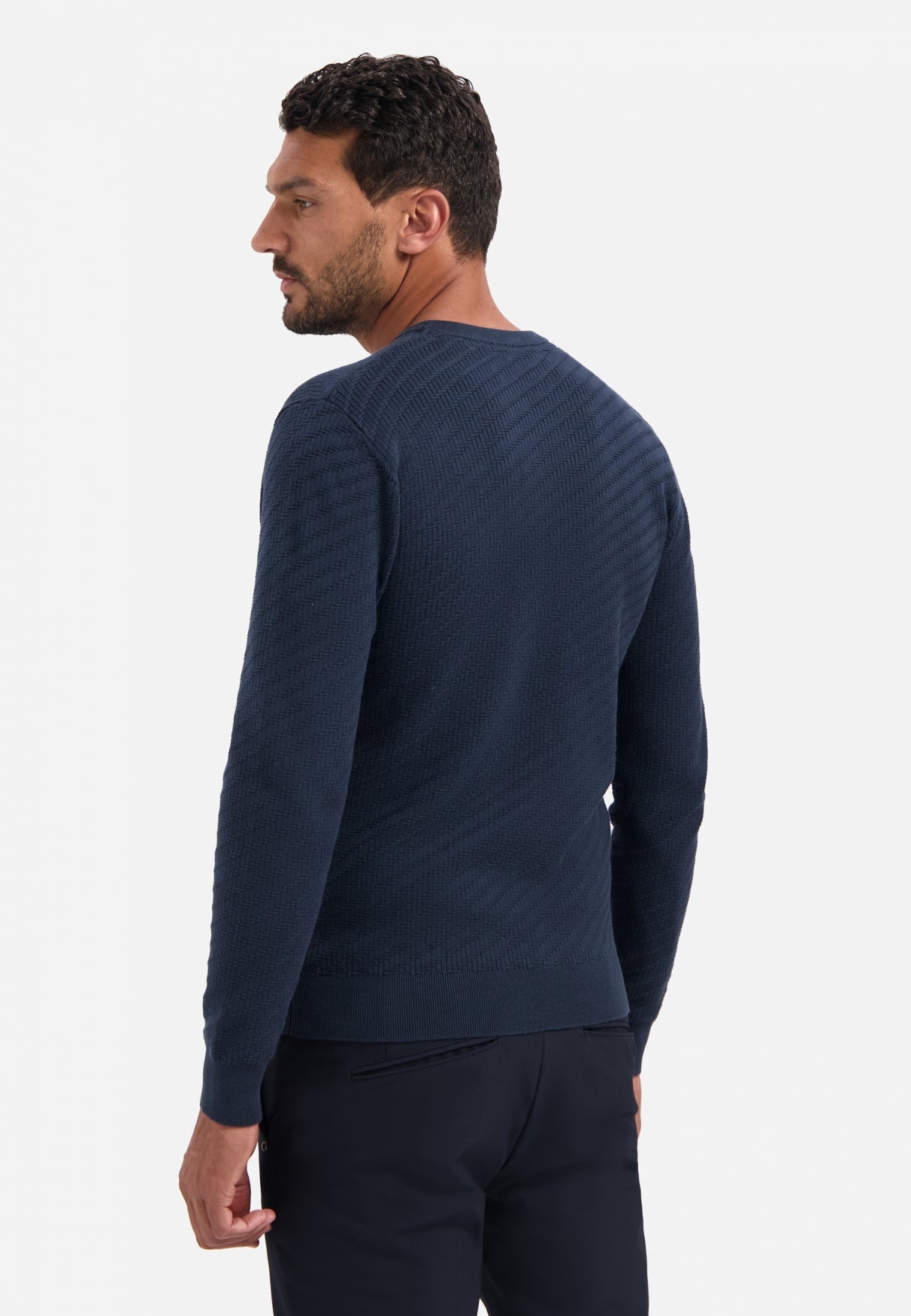 Pullover Crewneck Jacquard Solid - 29230916