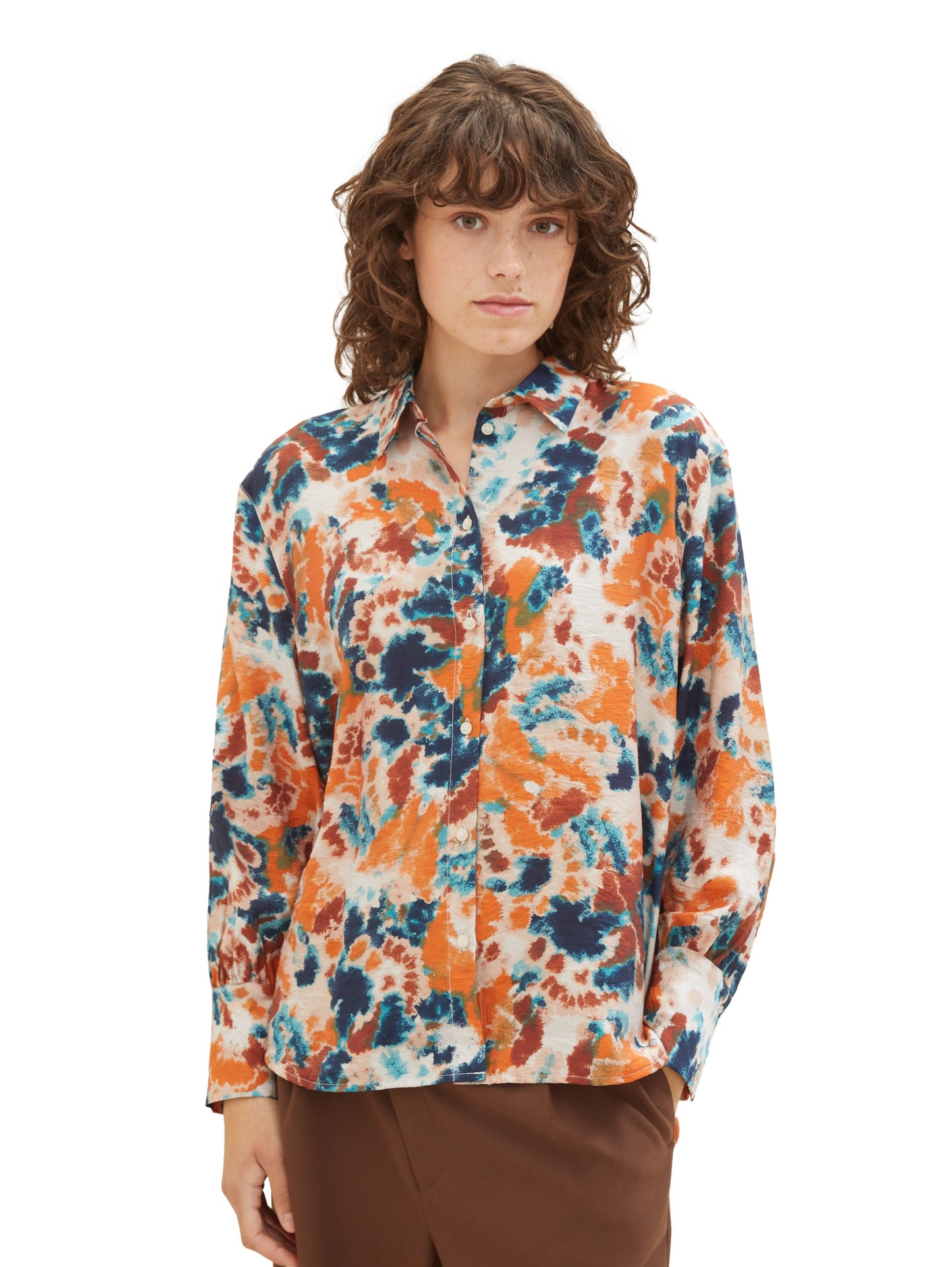 printed blouse with collar - 1037889