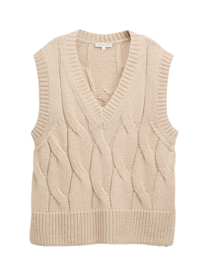 knit vest with cable structure - 1047708