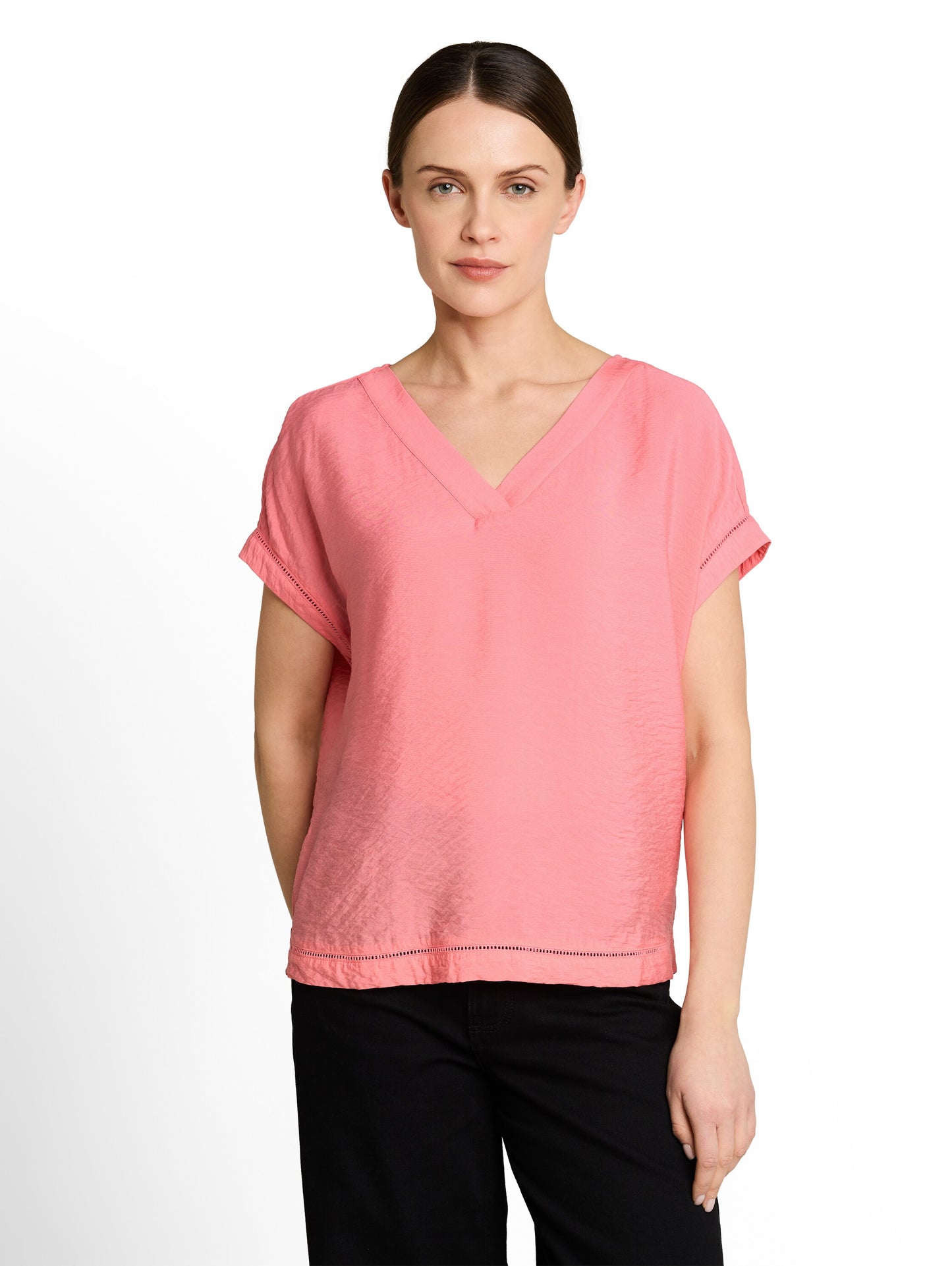 blouse solid v-neck - 1051077