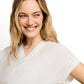 blouse solid v-neck - 1051077