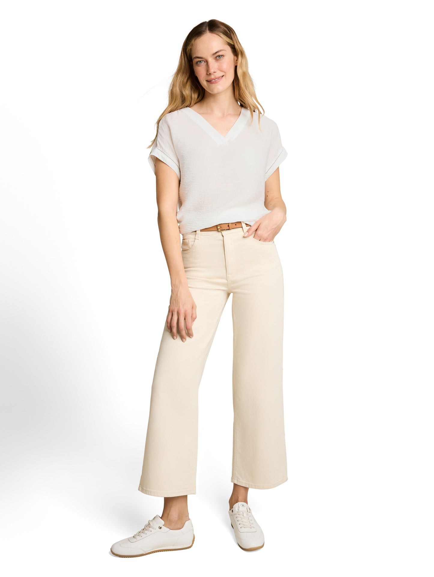 blouse solid v-neck - 1051077