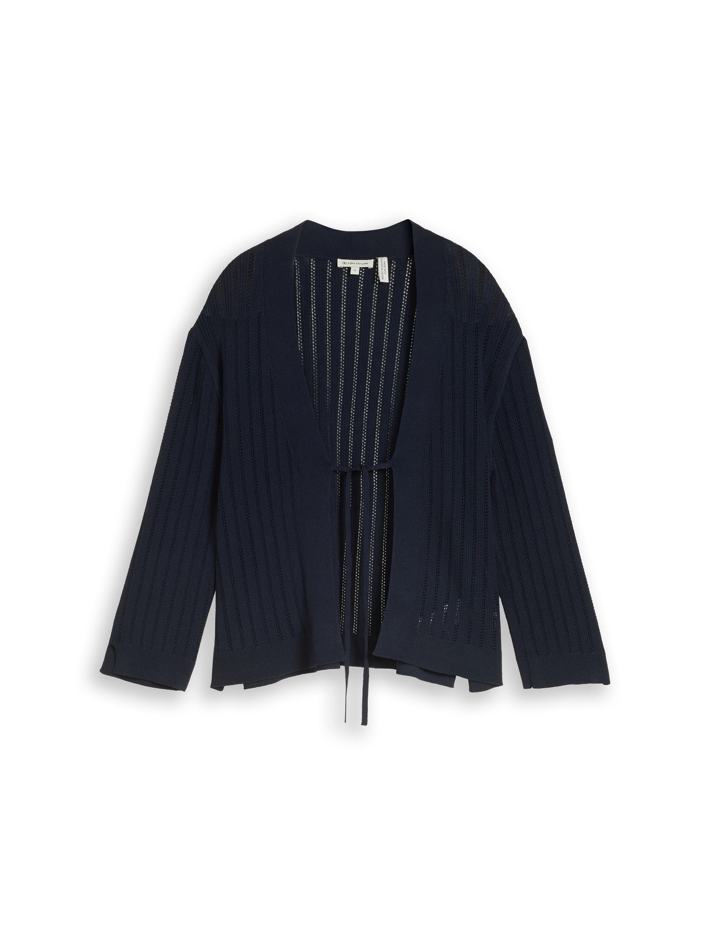 Knit crispy cardigan with bow - 1051347