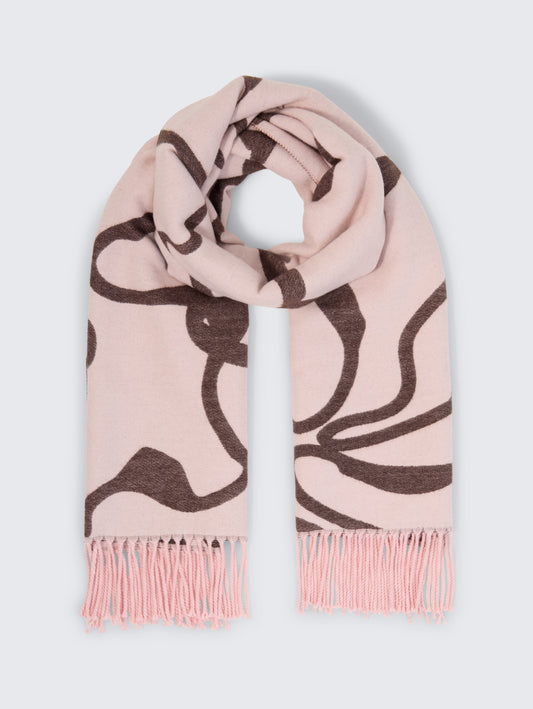 woven scarf with flowers - 1052820